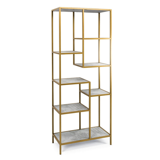 Stalux Shelving unit 'Guus' 80 x 200cm, color gold / concrete