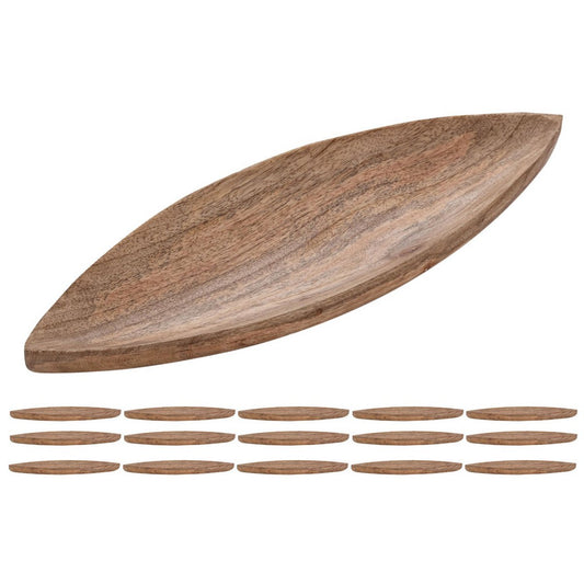 Decorative bowl wooden bowl W40xH3xD14cm Masterbox 16-piece boat ship-shaped solid mango wood