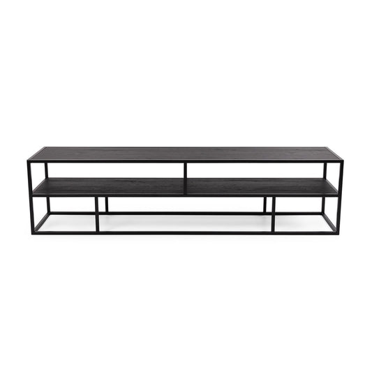 Stalux TV cabinet 'Luuk' 200cm, color black / black oak