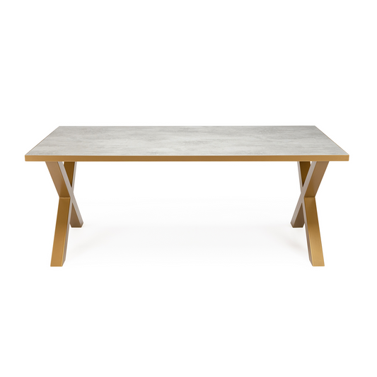 Stalux Dining table 'Rose' 240 x 100cm, color gold / concrete