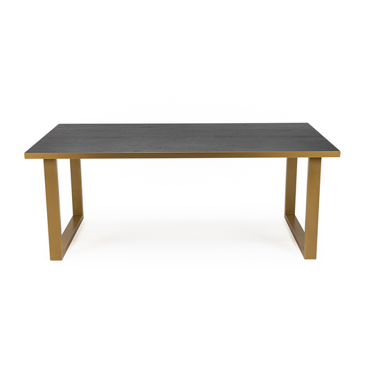 Stalux Dining table 'Joop' 200 x 100cm, color gold / black oak