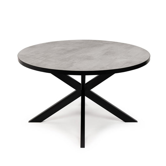 Stalux Round dining table 'Daan' 120cm, color black / concrete