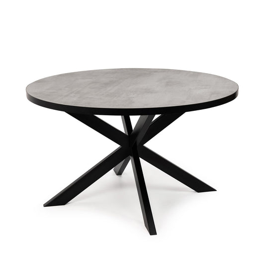 Stalux Round dining table 'Daan' 135cm, color black / concrete