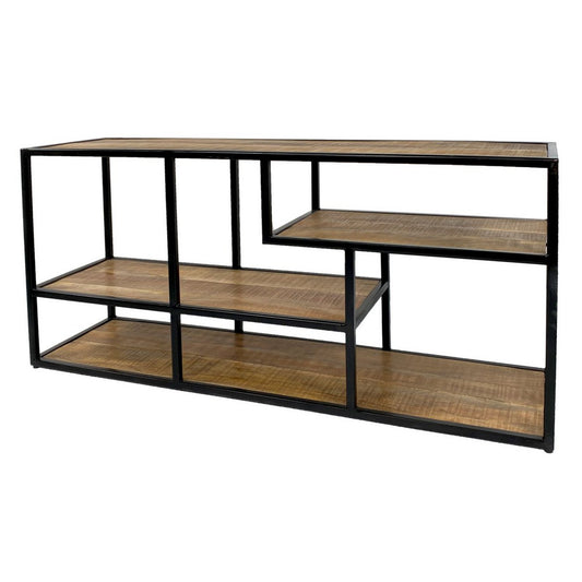 Standing shelf room divider books shelf media shelf bookshelf 130x60x36cm Liverpool metal frame black