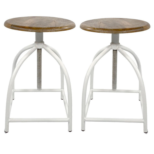 Swivel stool set of 2 bar stools swivel chair height adjustable Liverpool wood metal frame