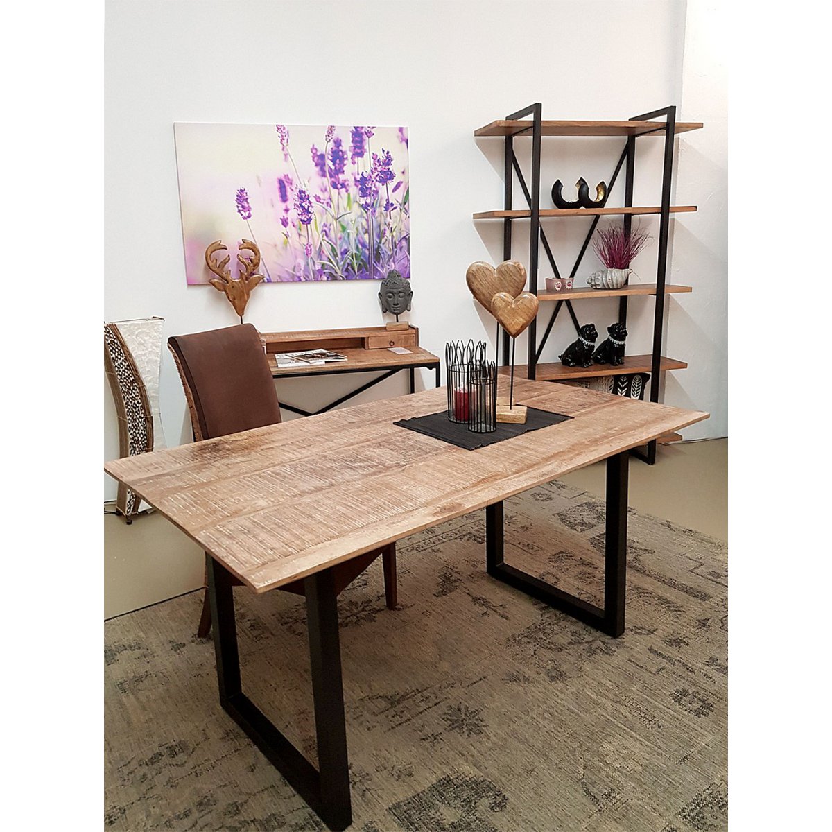 Dining table kitchen table dining room table Liverpool 120x80 160x90 and 200x100 cm solid mango wood