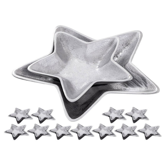 Decorative bowls star 12x set of 2 Masterbox Starlight gold or silver Christmas decoration aluminum