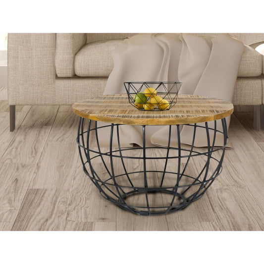 Side table sustainable coffee table living room table round Lexington ø 55 cm solid metal frame