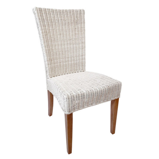 Rattan chair white Cardine dining room chair winter garden