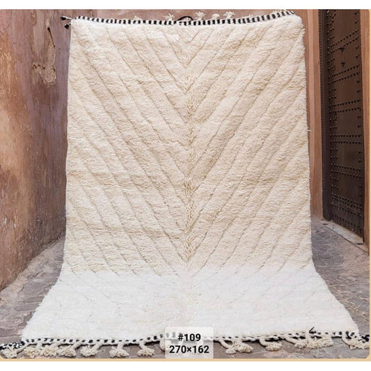 Rug Ivory white with black details Beni Ourain 270-162