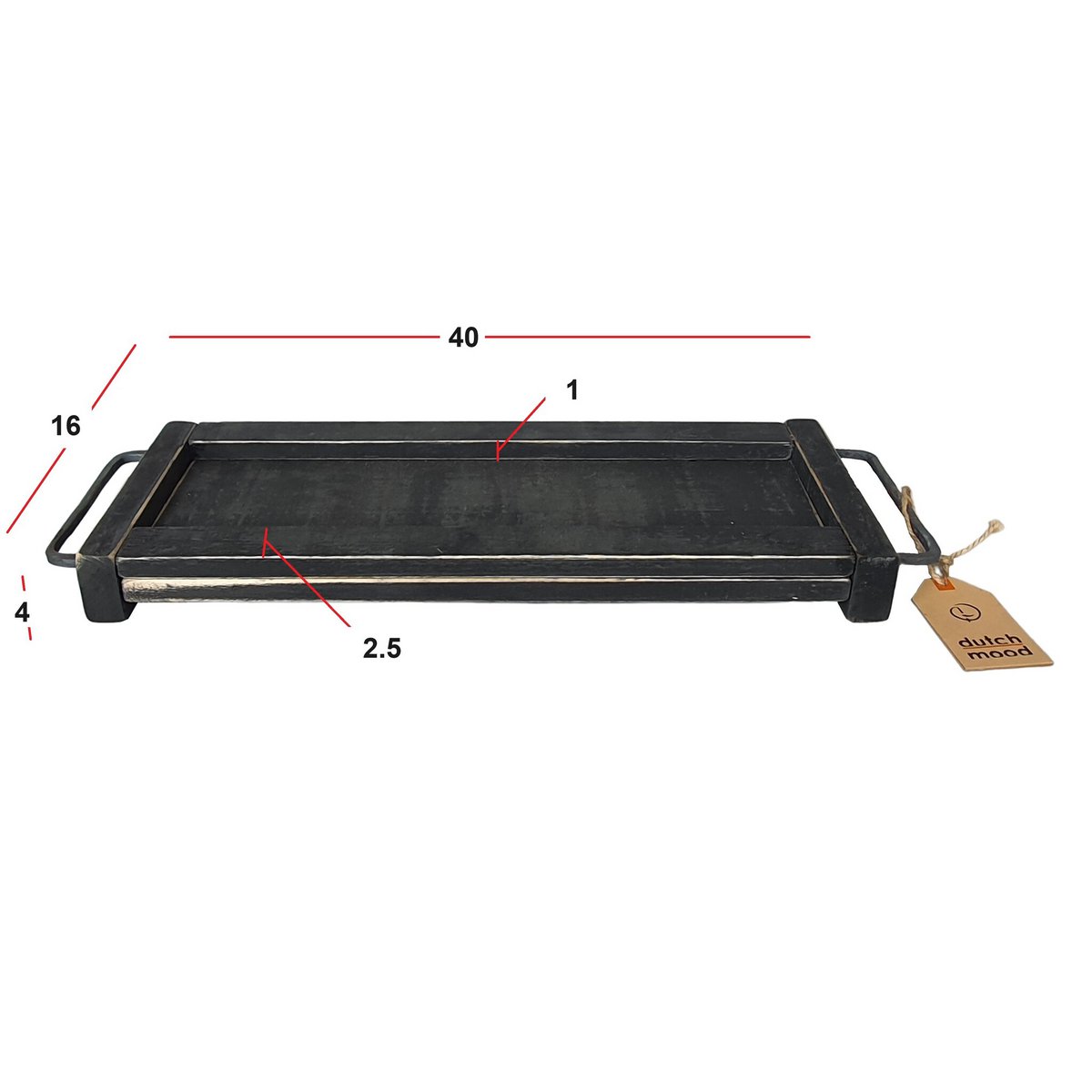 tray empress 40 black berlin 2 pcs