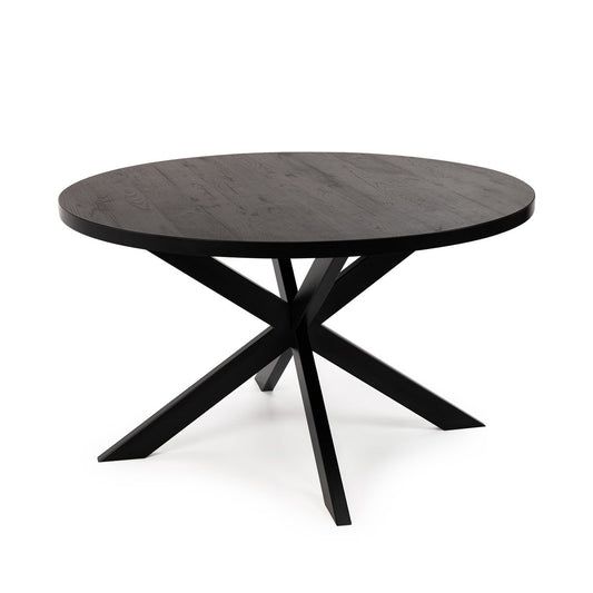 Stalux Round dining table 'Daan' 148cm, color black / black oak
