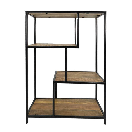 Standing shelf books shelf room divider bookshelf 75 x 115 x 36 cm Liverpool metal frame black