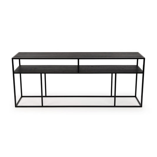 Stalux Side-table 'Teun' 200cm, color black / black oak