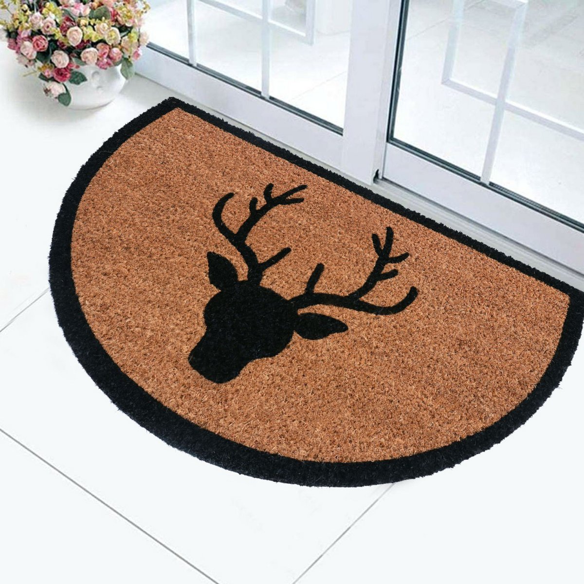 Coco mat doormat semicircular 75 x 45 cm doormat doormat dirt trap mat front door