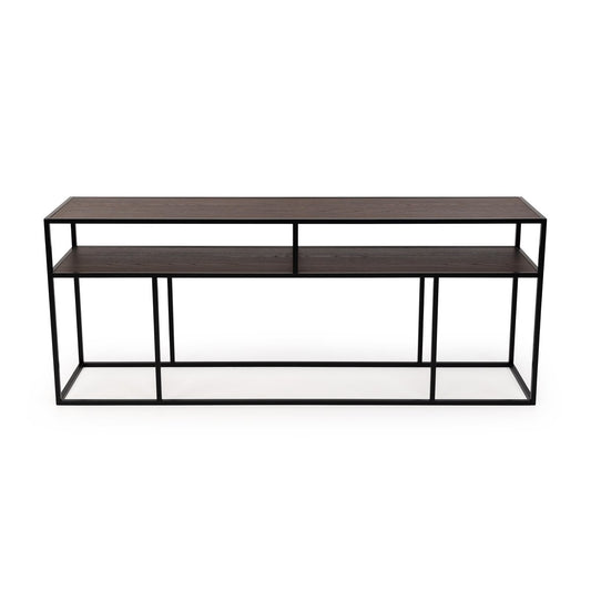 Stalux Sidetable 'Teun' 200 cm, color black / brown wood