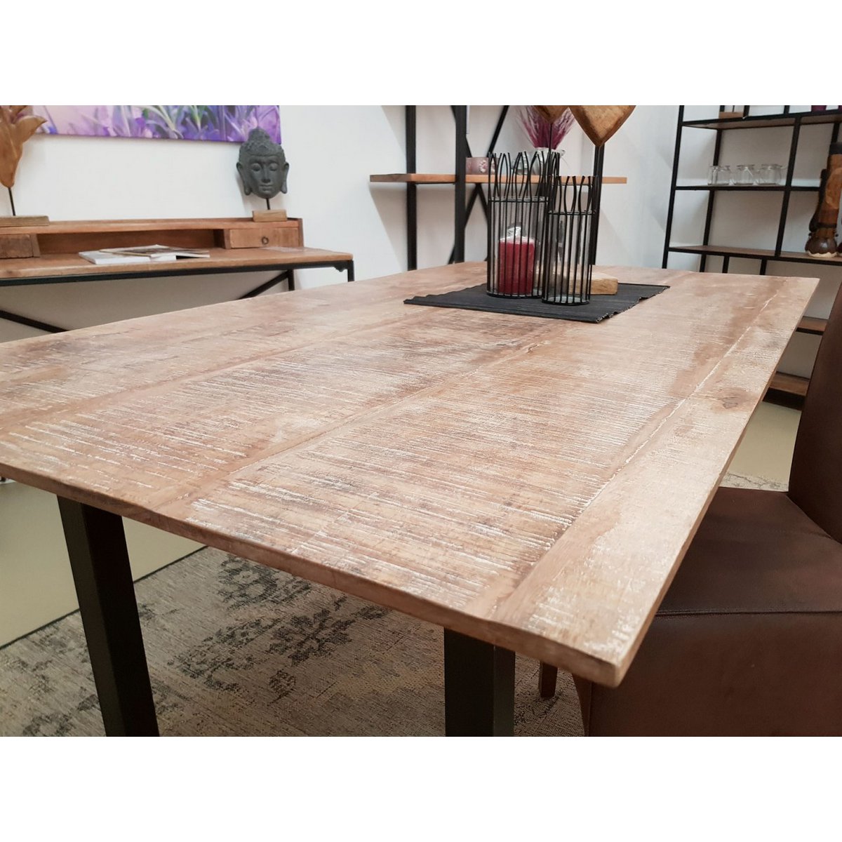 Dining table kitchen table dining room table Liverpool 120x80 160x90 and 200x100 cm solid mango wood