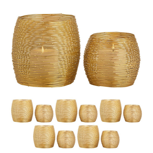Tealight holder 12-piece set 2 x 6 VE lanterns candlestick Paris gold or silver candle holder