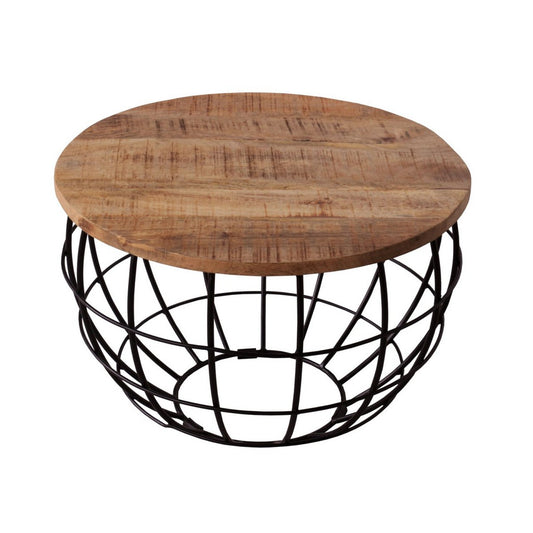 Coffee table ø 55 cm living room table round side table sustainable London metal wire frame grid