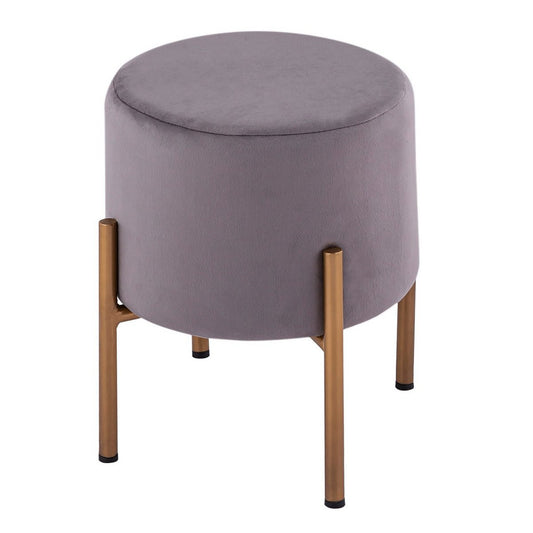 Velvet stool 2nd quality stool velvet pouf Ø 32 H 38 cm pouf velor with feet rose iron gold