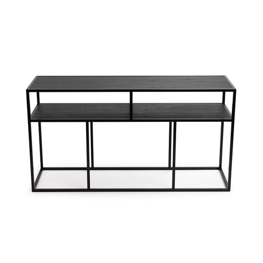 Stalux Side-table 'Teun' 150cm, color black / black oak