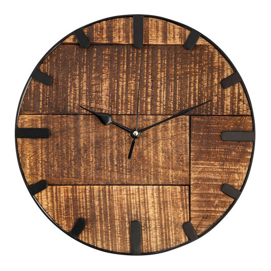 Wall clock wood ø 30 cm living room clock modern round made of wood vintage silent made of mango wood